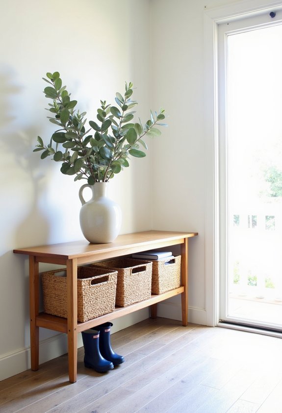 calming welcoming entryway design