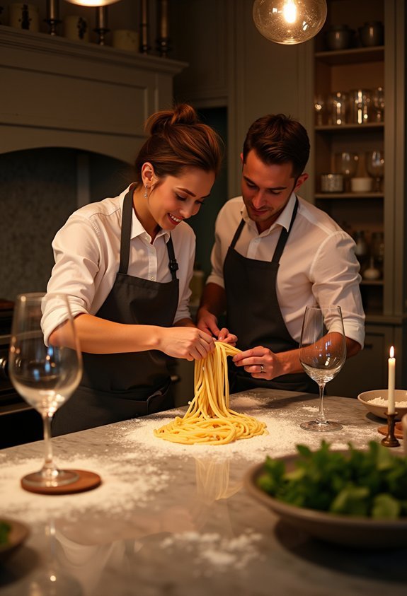 cook gourmet dinner together