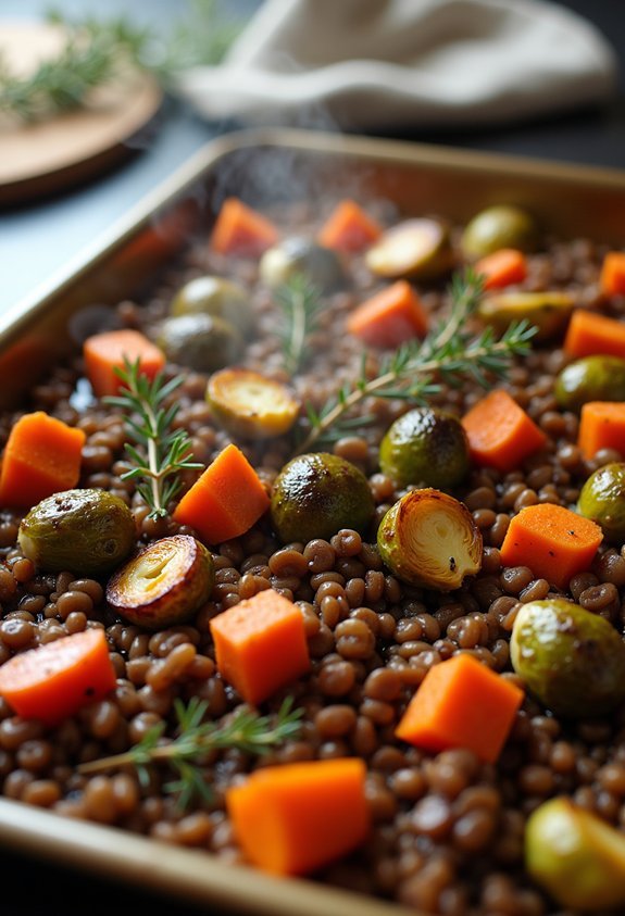 effortless lentil vegetable bake