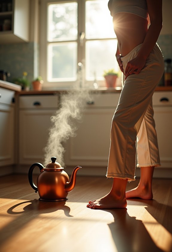 kitchen yoga while waiting