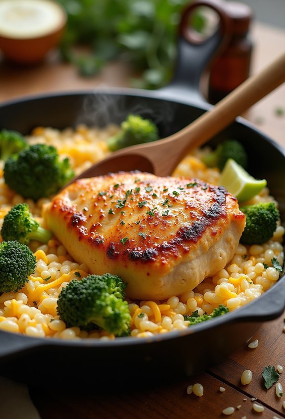 one pan cheesy chicken dinner