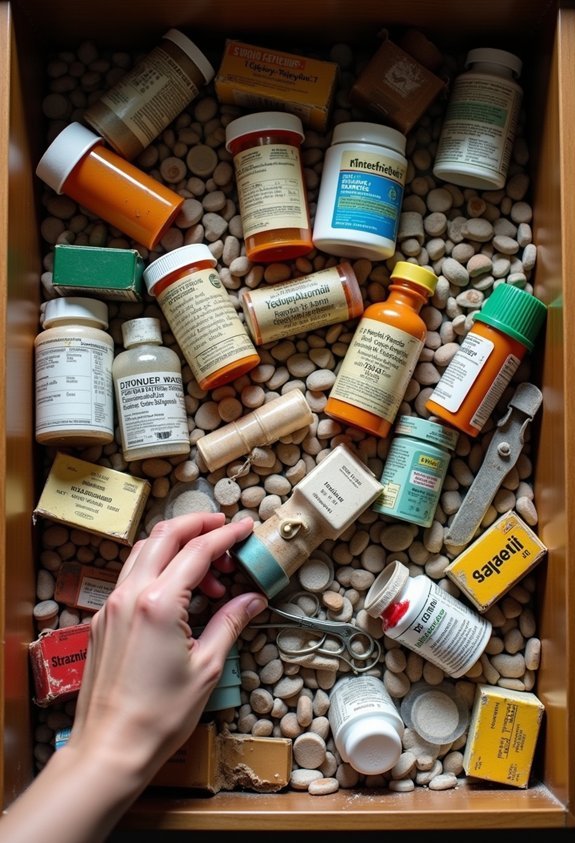 organize medicine drawer supplies