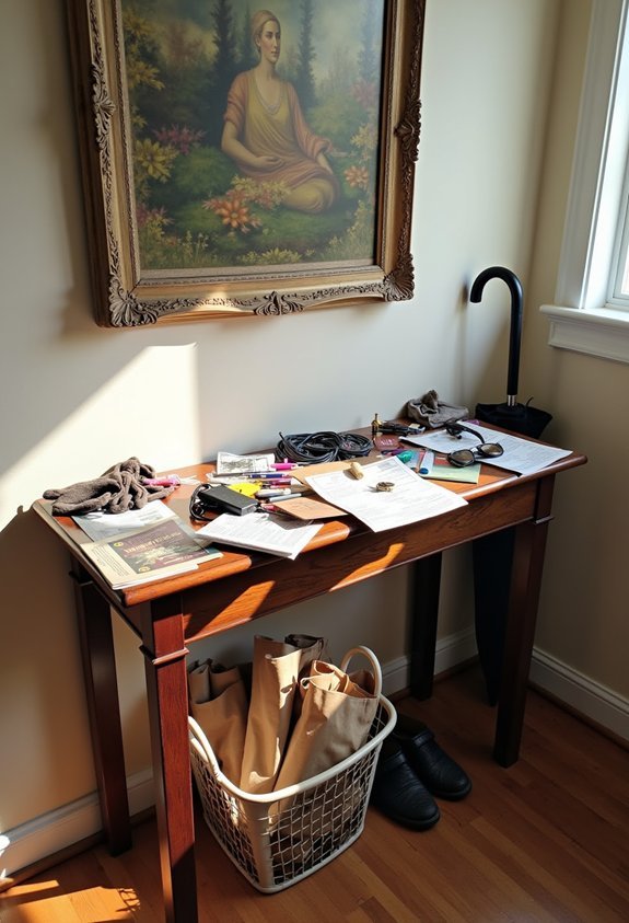 organized entryway drop zone