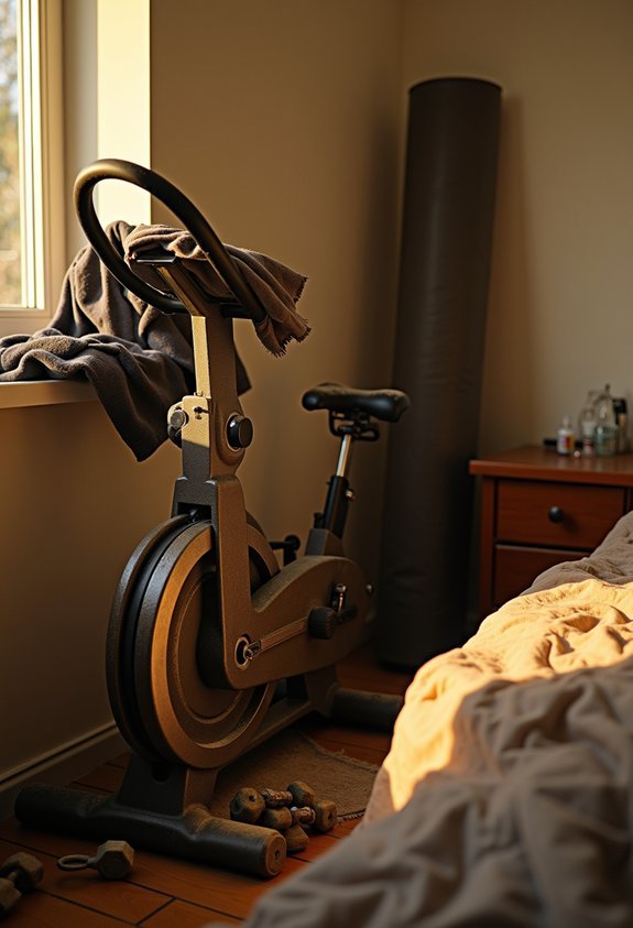 unused fitness equipment clutter